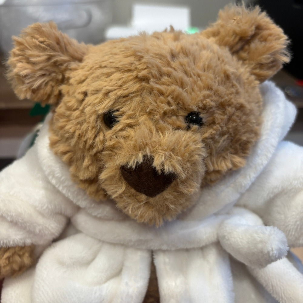 Jellycat Bartholomew Bear in White Bunny Bathrobe Dressing Gown Plush Teddy